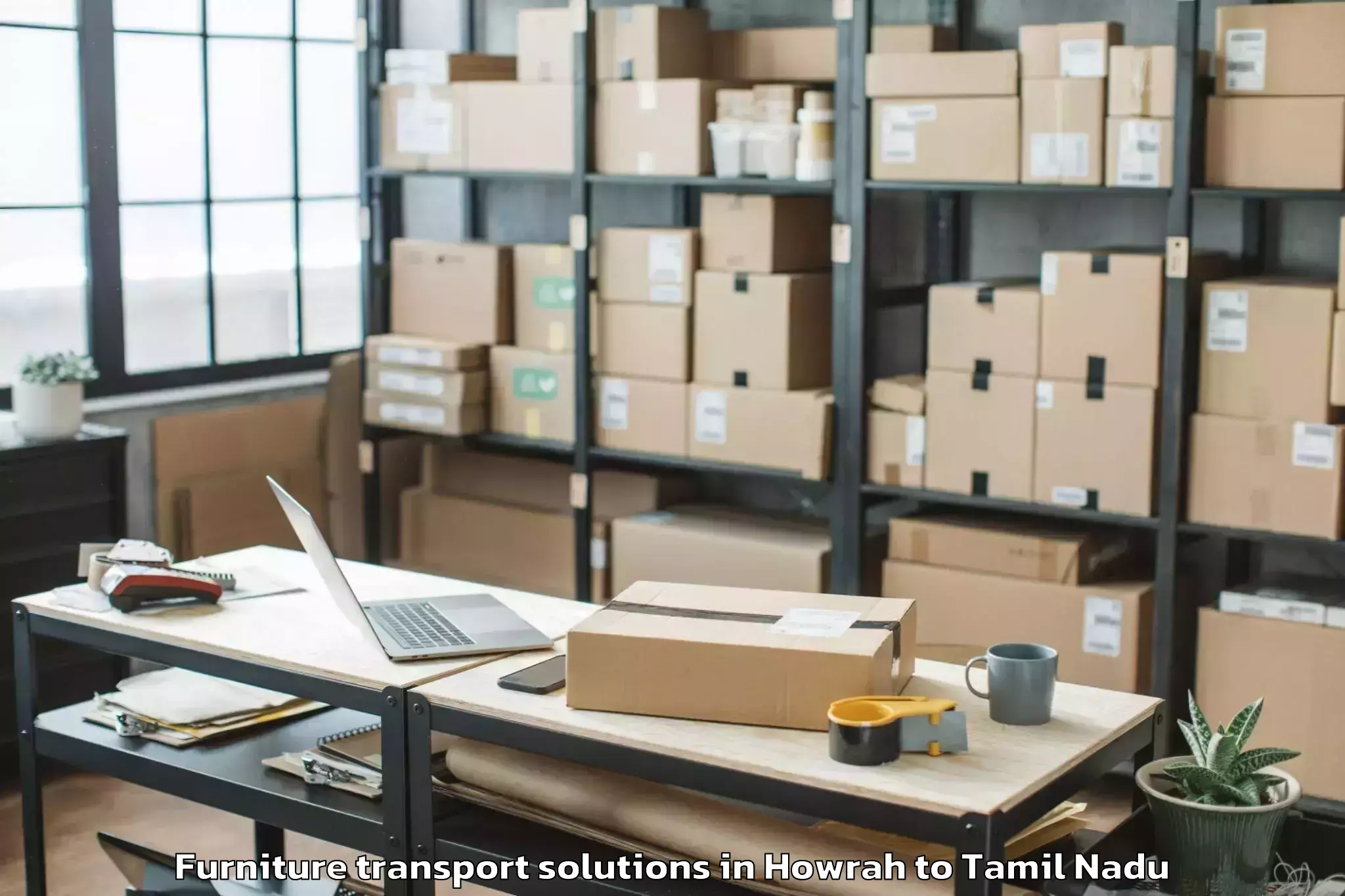 Affordable Howrah to Thiruthuraipoondi Furniture Transport Solutions